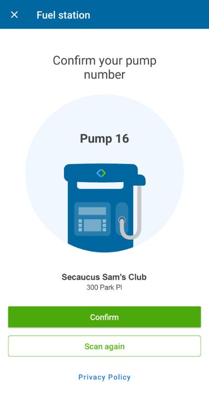 Sam's Club Scan & Go Fuel