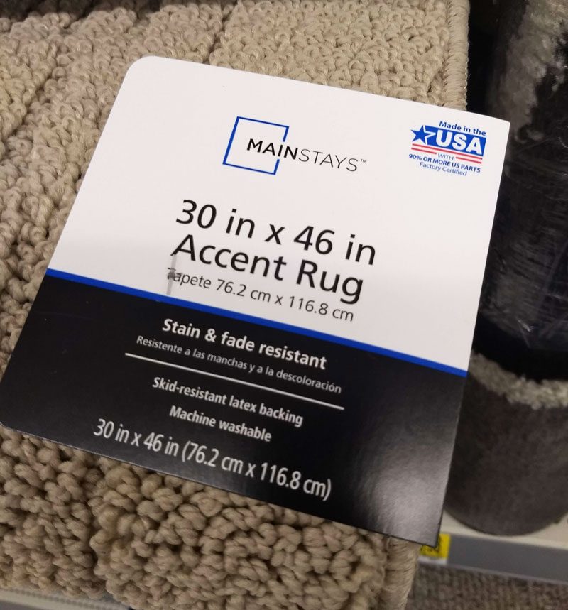 Walmart Made in the USA accent rug