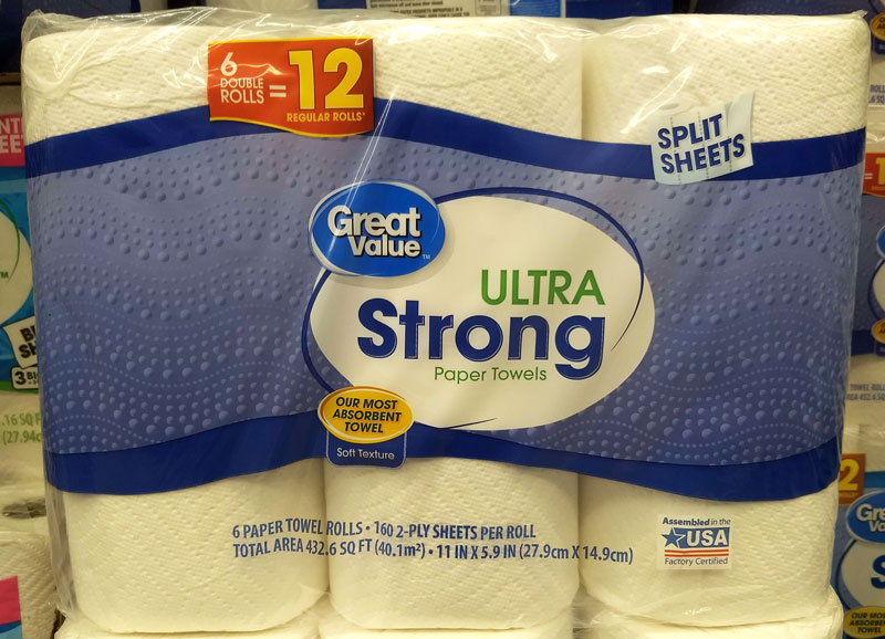 Walmart Made in the USA paper towels