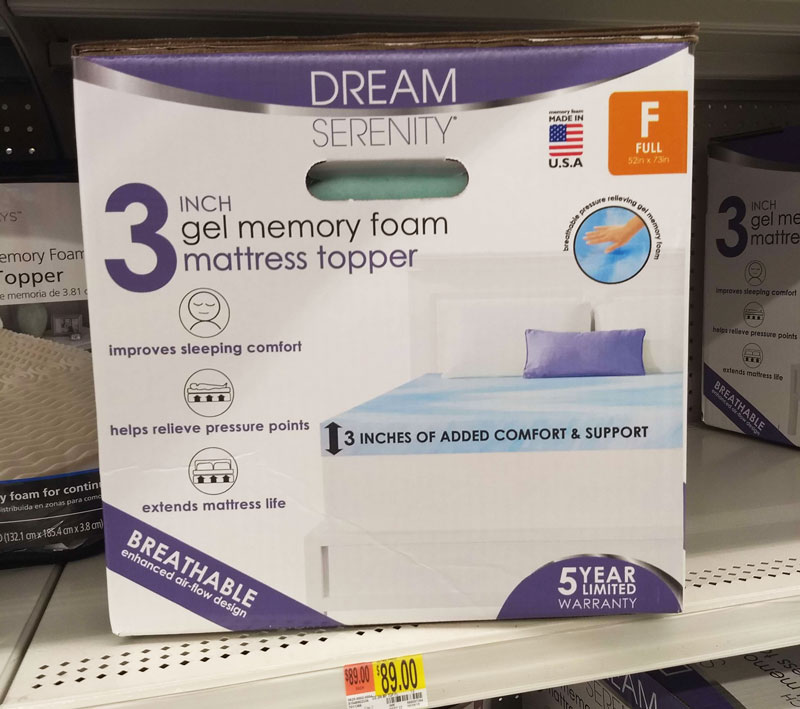 Walmart Made in the USA memory foam