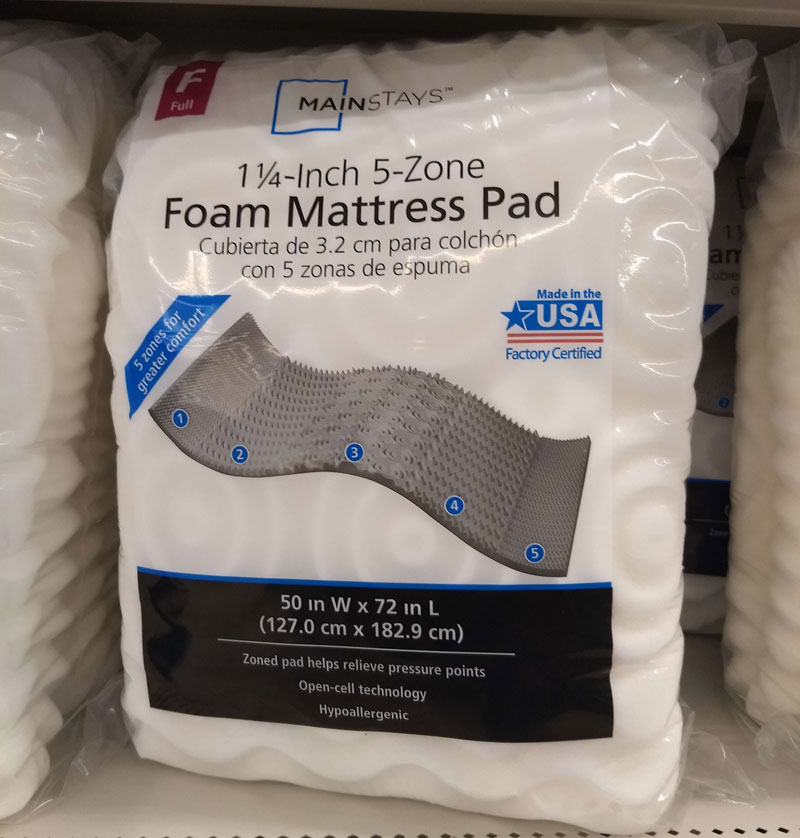 Walmart Made in the USA mattress pad