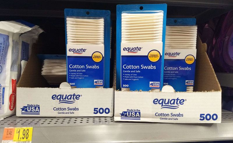 Walmart Made in the USA cotton swabs