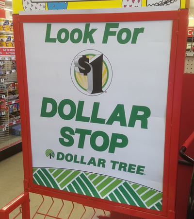 Family Dollar and Dollar Tree hybrid Dollar Stop store