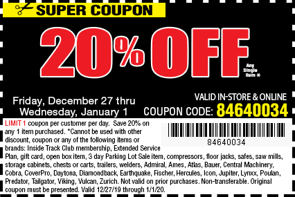 Harbor Freight Coupons Printable Free / Harbor Freight Tools Coupon