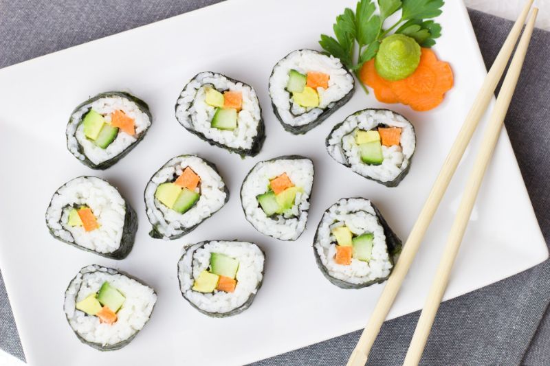 Seaweed in sushi